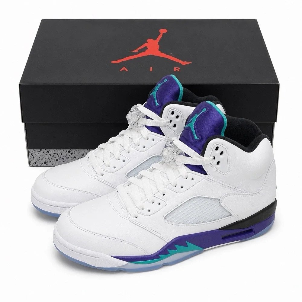 Air Jordan 5 Retro Grape 2025 HQ7978-100 Sneakers Size 10 Brand New